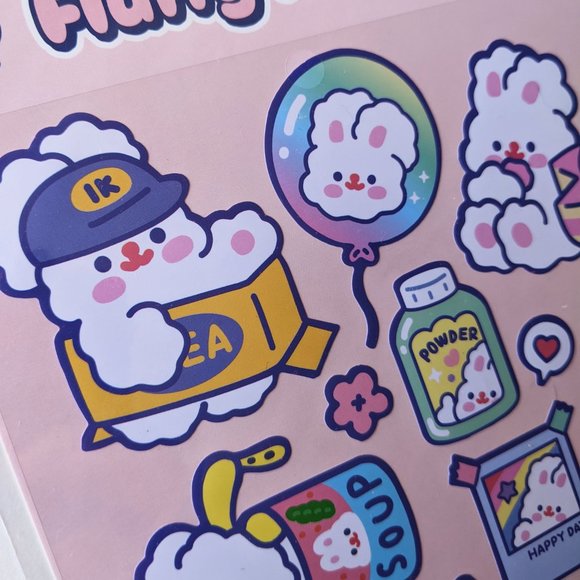 Fluffy Rabbit Shopping and Travelling Sticker Sheet Ikea - Picture 4 of 4
